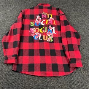 Authentic Anti Social Social Club Red Flannel XXL